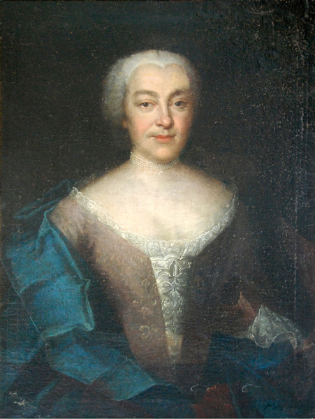Дамски портрет с перлена огърлица